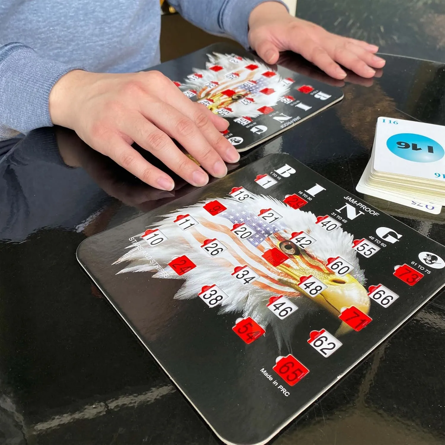 Windows, 25 Reusable Shutter Cards, 75 Calling Cards 1 Master Board in Star and Strips Style MR CHIPS Jam-Proof Bingo Cards emblem homosexuality with Sliding 