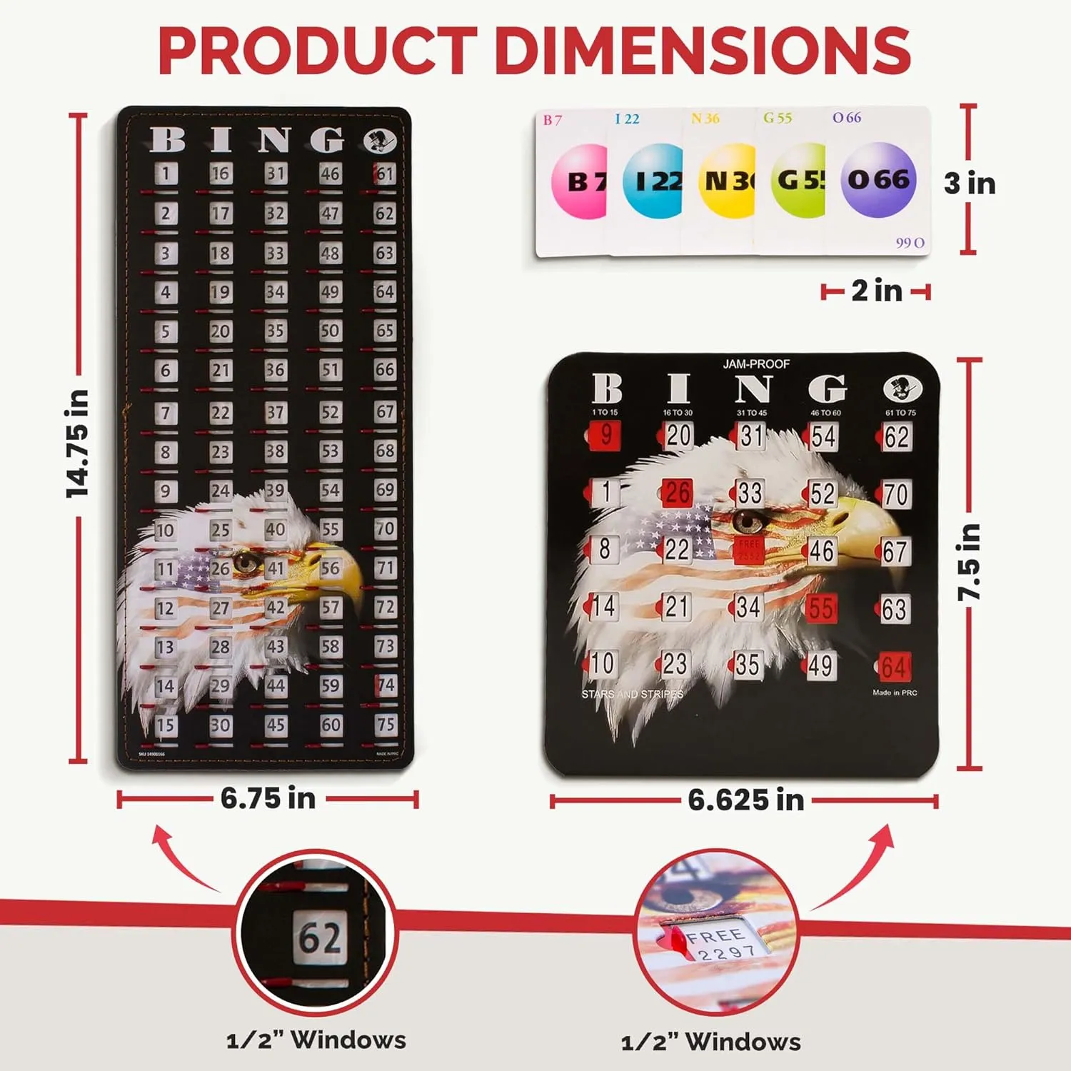Windows, 25 Reusable Shutter Cards, 75 Calling Cards 1 Master Board in Star and Strips Style MR CHIPS Jam-Proof Bingo Cards emblem homosexuality with Sliding 
