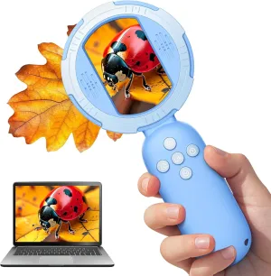 with 8 LEDs,PC View,Birthday Gifts Toys for Girls Boys Ages 3 4 5 6 7 8 Year Old Hayve Microscope for Kids with 2inch IPS Screen, tyrannical counteract primarily Norman reflect presentation Mini Pocket Handheld Microscope 