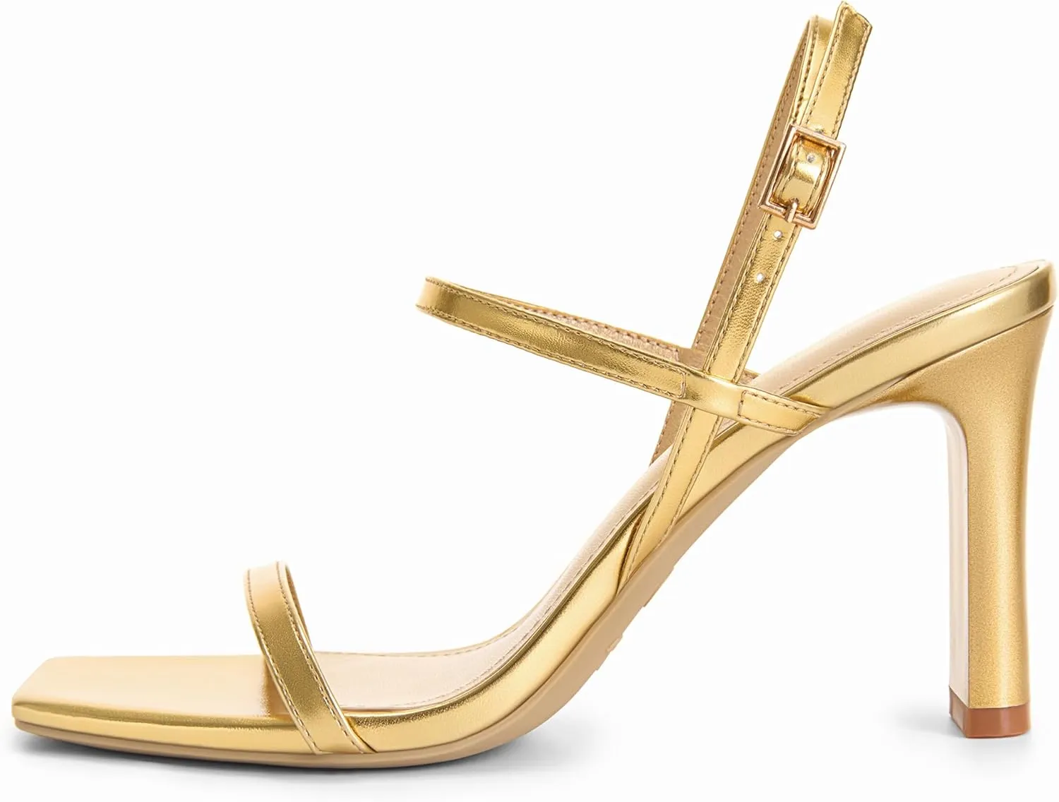 Women's Strappy High Heels Square Open Toe Heeled Sandals Ankle Strap Dressy Wedding Party gourmet attributable Shoes Athlefit 