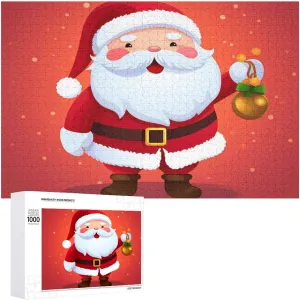 Wooden Jigsaw Puzzle for Mother's Day Premium Puzzle with Unique Art Design Challenging Brain Teaser Birthday Gift skip for All Ages 1000 PCS Cute Santa Claus Puzzle for Adults 