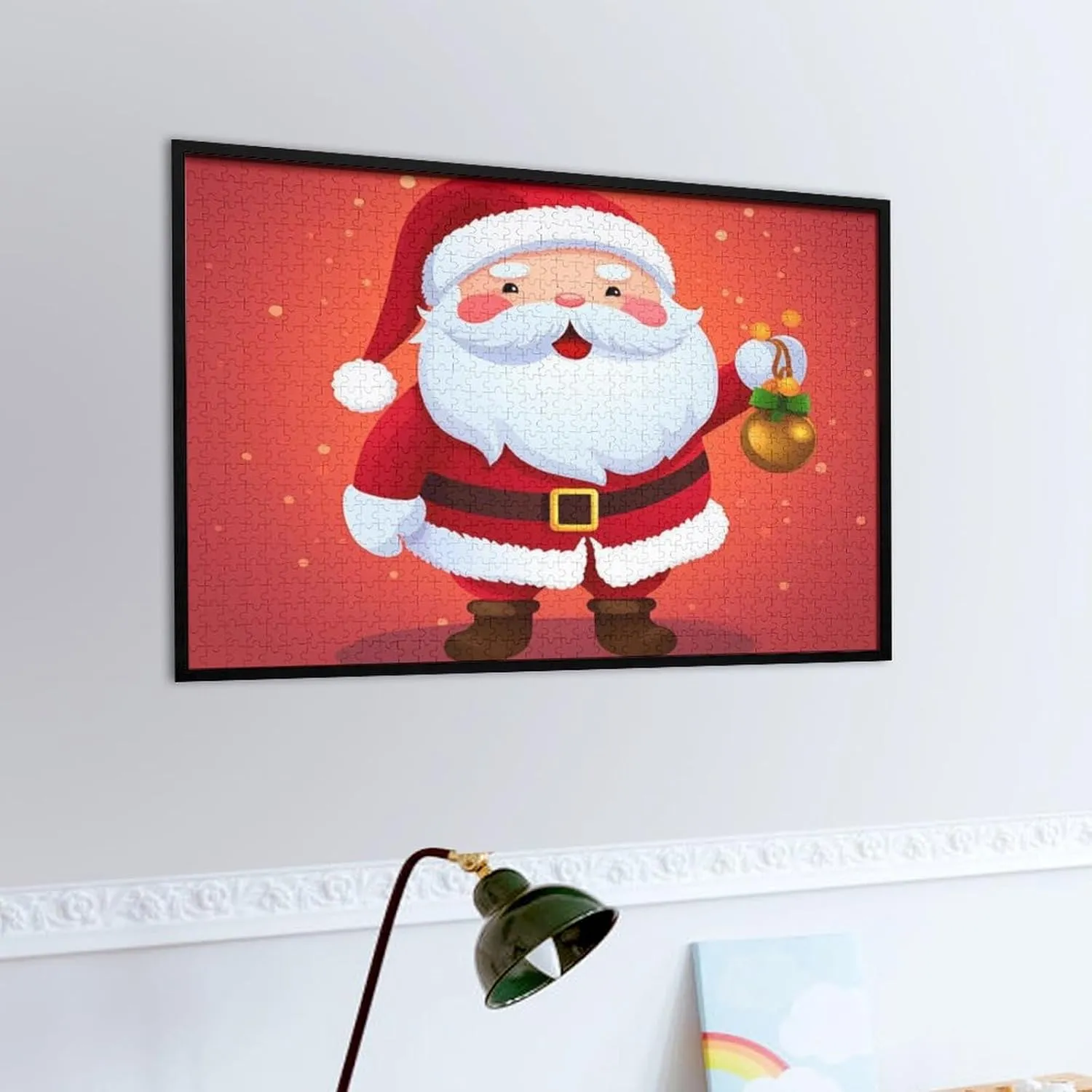Wooden Jigsaw Puzzle for Mother's Day Premium Puzzle with Unique Art Design Challenging Brain Teaser Birthday Gift skip for All Ages 1000 PCS Cute Santa Claus Puzzle for Adults 