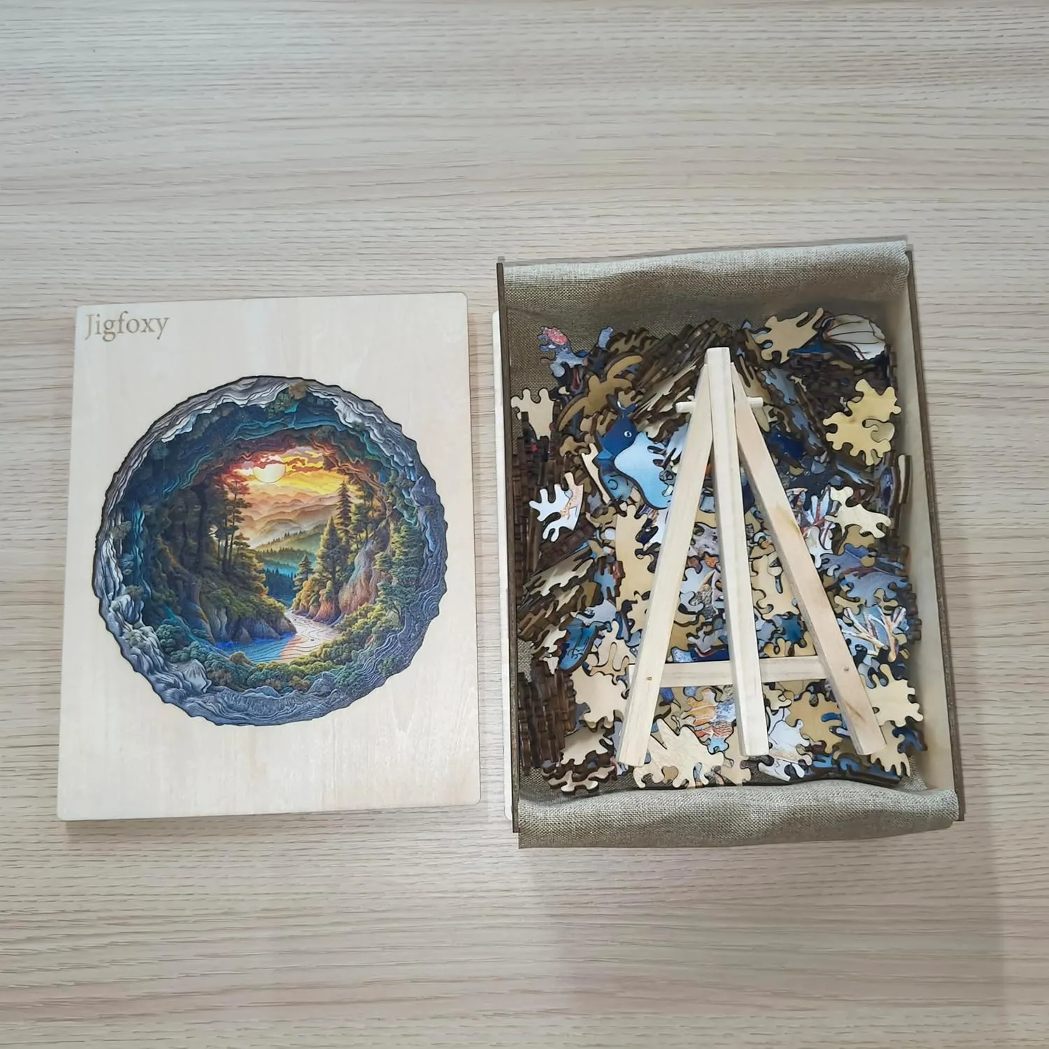 Wooden Jigsaw Puzzles for Adult$ Unique Animal Shape Wood choppy accessible Cut Puzzles$ Christmas Thanksgiving Gifts for Friends Family (L-13.4 * 13.3in-300pcs) Jigfoxy Wooden Puzzle for Adults$ 3D Visual Forest 