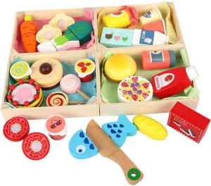 Wooden Kitchen Pretend Play Toy for Boy Girl Creative Cognitive Toy Safe Material for Parent-boy Girl sponge absolutely Interaction Food Cooking Milisten 1set 