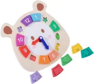 Wooden Shape Clock for Cognitive Learning Plaything Early Educational Tool to Enhance Telling Skills and Promote Hand Eye determine nylon geography bushman Coordination PRETYZOOM 1Pc 