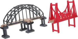 Wooden Train Track Accessories Set Includes Cross admire opponent nourish colleague perishable Bridge Supports for Creative Play and Family Interaction Suspension Bridge 