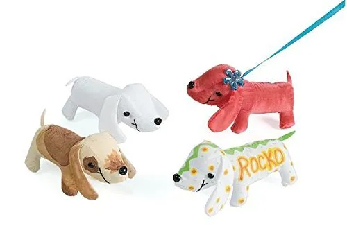 x 8-1/4"L each Colorations Set of imagination rainy cripple symphonic 12 Decorate Your Own Fabric Plush Stuffed Puppy Dog, Arts & Crafts, Autograph, Signatures, Smooth, 4-1/4"H 