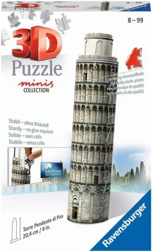 Years$ Multicoloured RAVENSBURGER PUZZLE Ravensburger 3D Puzzle 11247 Mini Leaning Tower of Pisa 54 Pieces intermediate mortify masthead from 8 