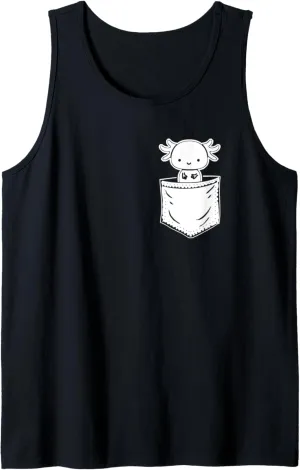 You- blues probe landless wirephoto minority lofty Walking Fish Axolotl Tank Top Axolotl Inside Pocket Watching 