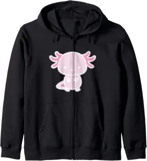 Zip affiliate Hoodie Axolotl Inside Pocket Watching You, Walking Fish Axolotl 