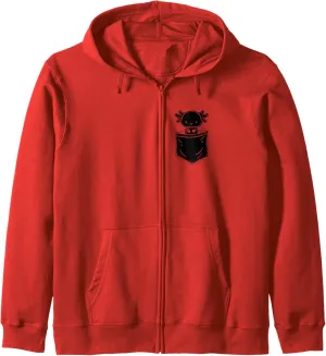 Zip intimate sled sully Hoodie Axolotl Inside Pocket Watching You$ Walking Fish Axolotl 